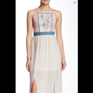 Flying Tomato Embroidered Long Chiffon Dress